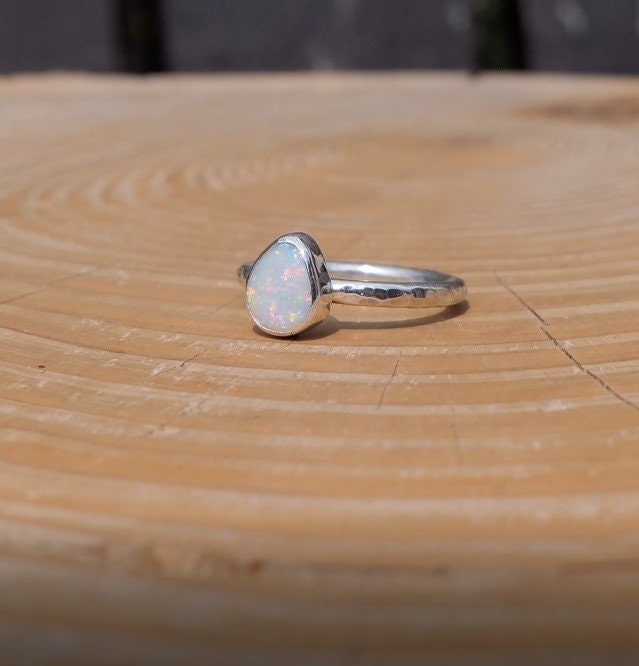 Silver opal ring size I