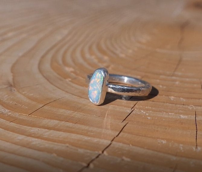 Solid opal ring size G-1/2