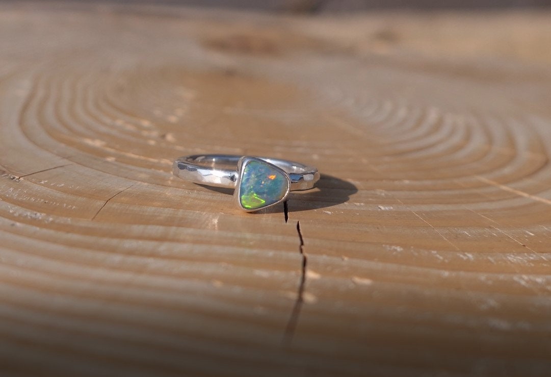 Silver Opal ring size K