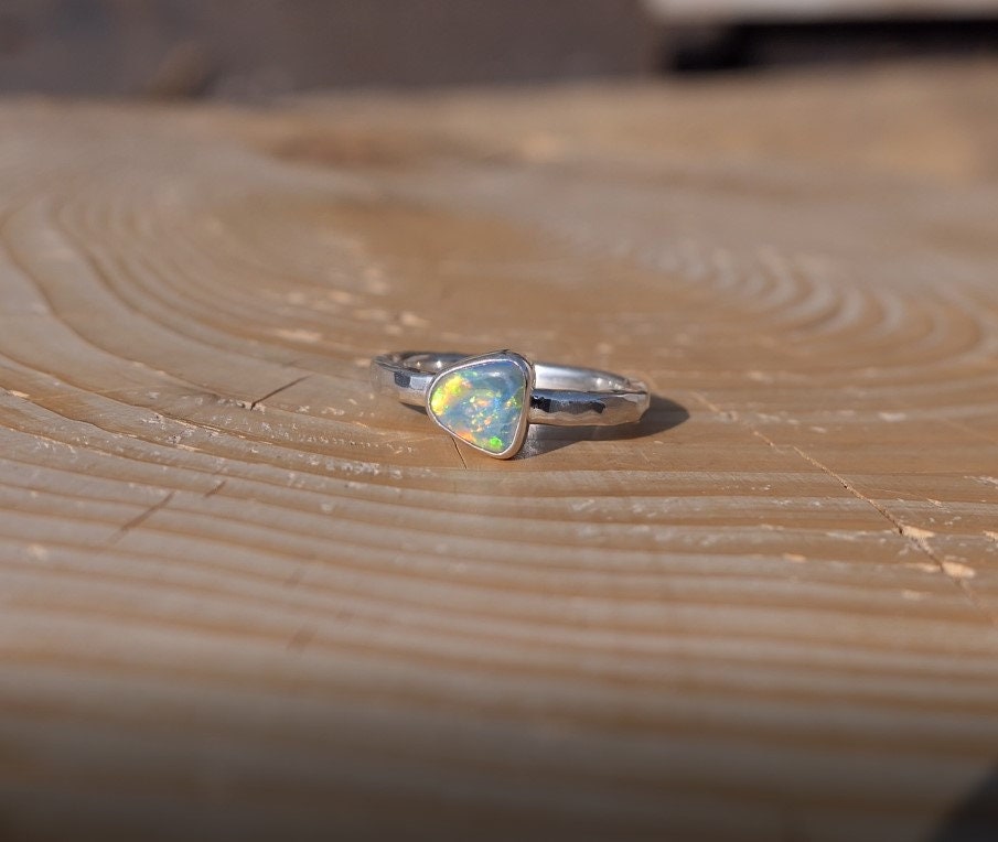 Silver Opal ring size K