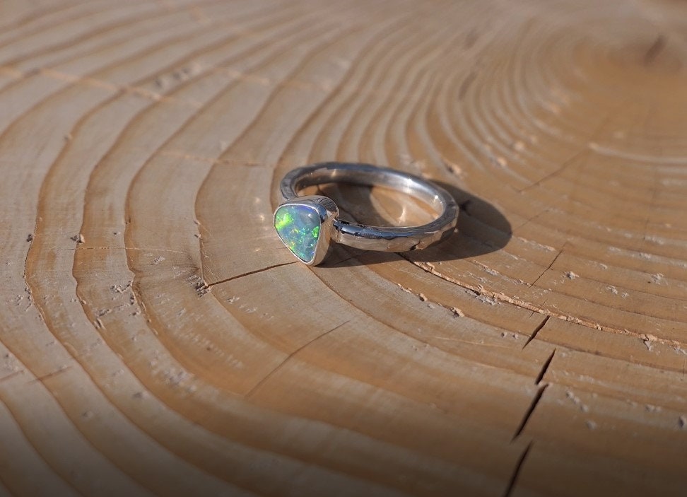 Silver Opal ring size K