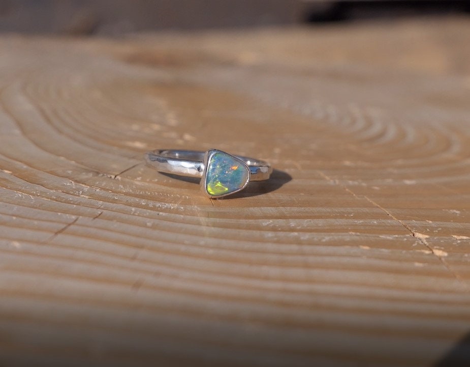 Silver Opal ring size K