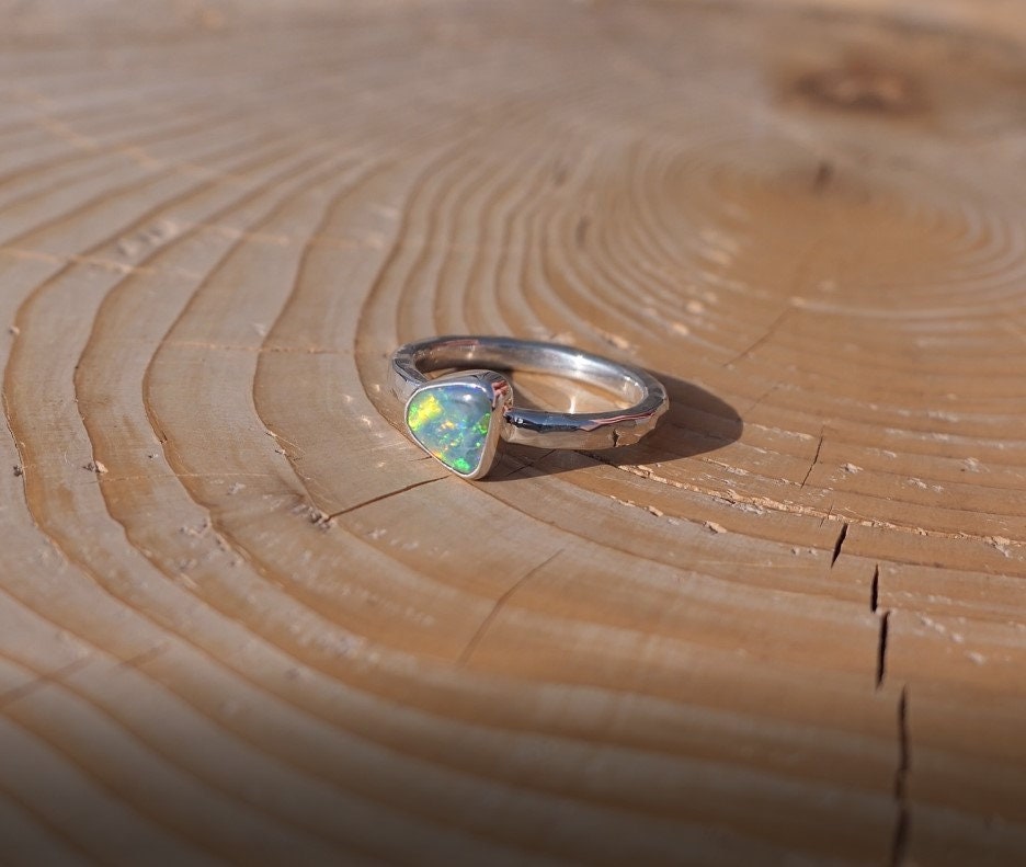 Silver Opal ring size K